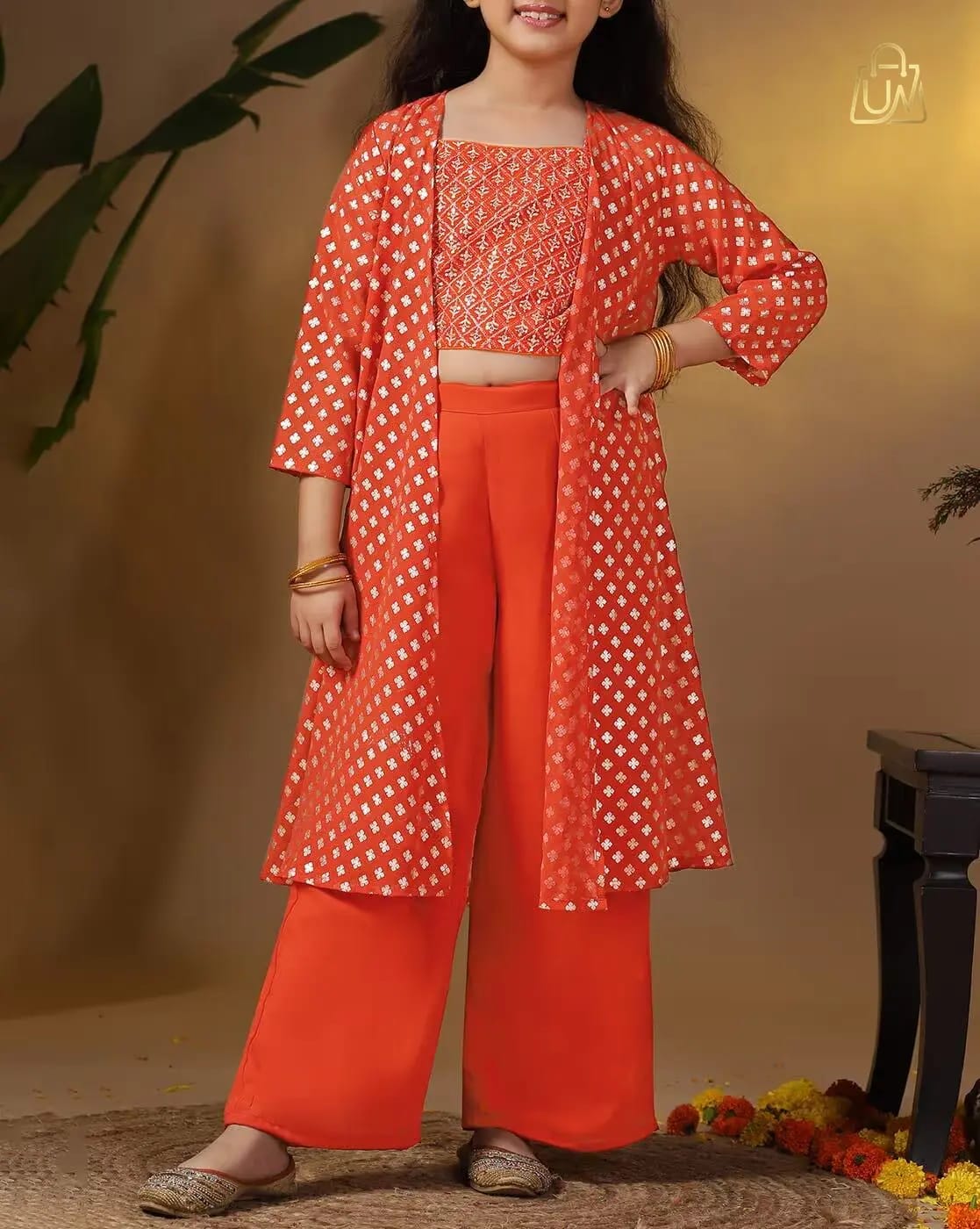 FASHION DREAM Girls Embroidered 3-Piece Suit Set