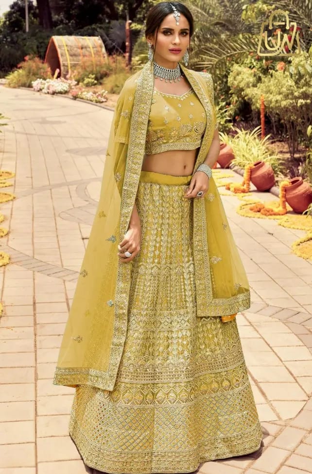 Fusionic Embellished Semi-Stitched Lehenga & Blouse With Dupatta – Flat 53% OFF