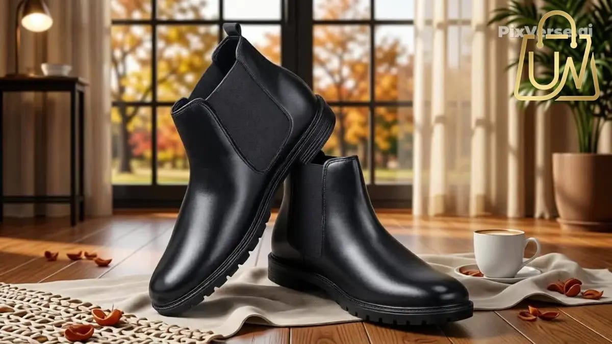 Teeny Step Men’s Classic Chelsea Boots (Black)