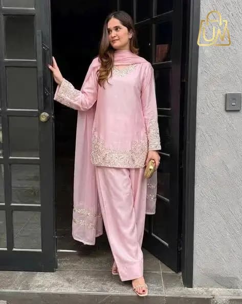 Nyrika Women Embroidered 3-Piece Straight Kurta Set