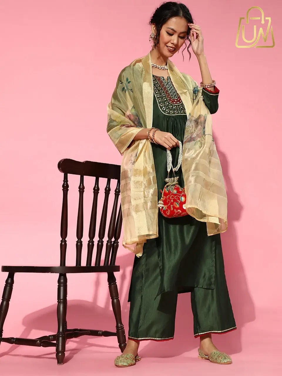 Indo Era Women Woven Design Embroidered Kurta with Trousers & Dupatta - Full Review & Best Price