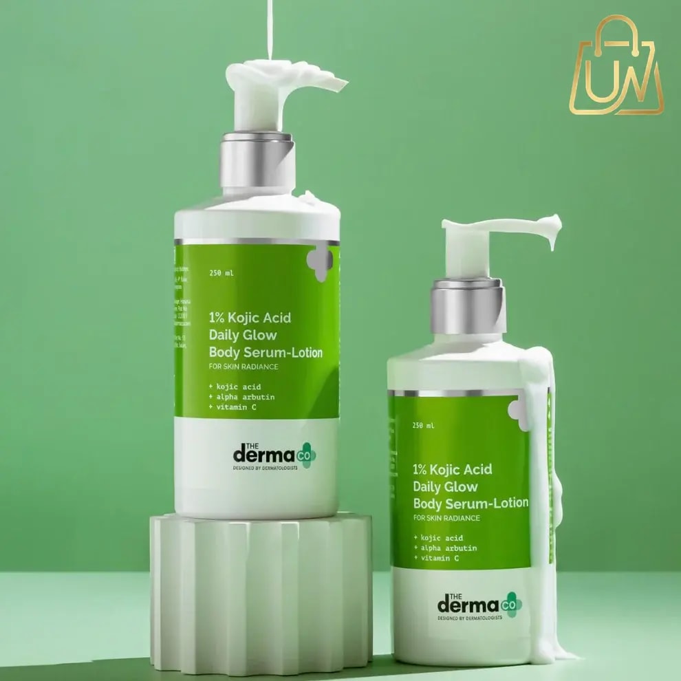 The Derma Co. 1% Kojic Acid Daily Glow Body Serum-Lotion (Pack of 2 - 500ml total)