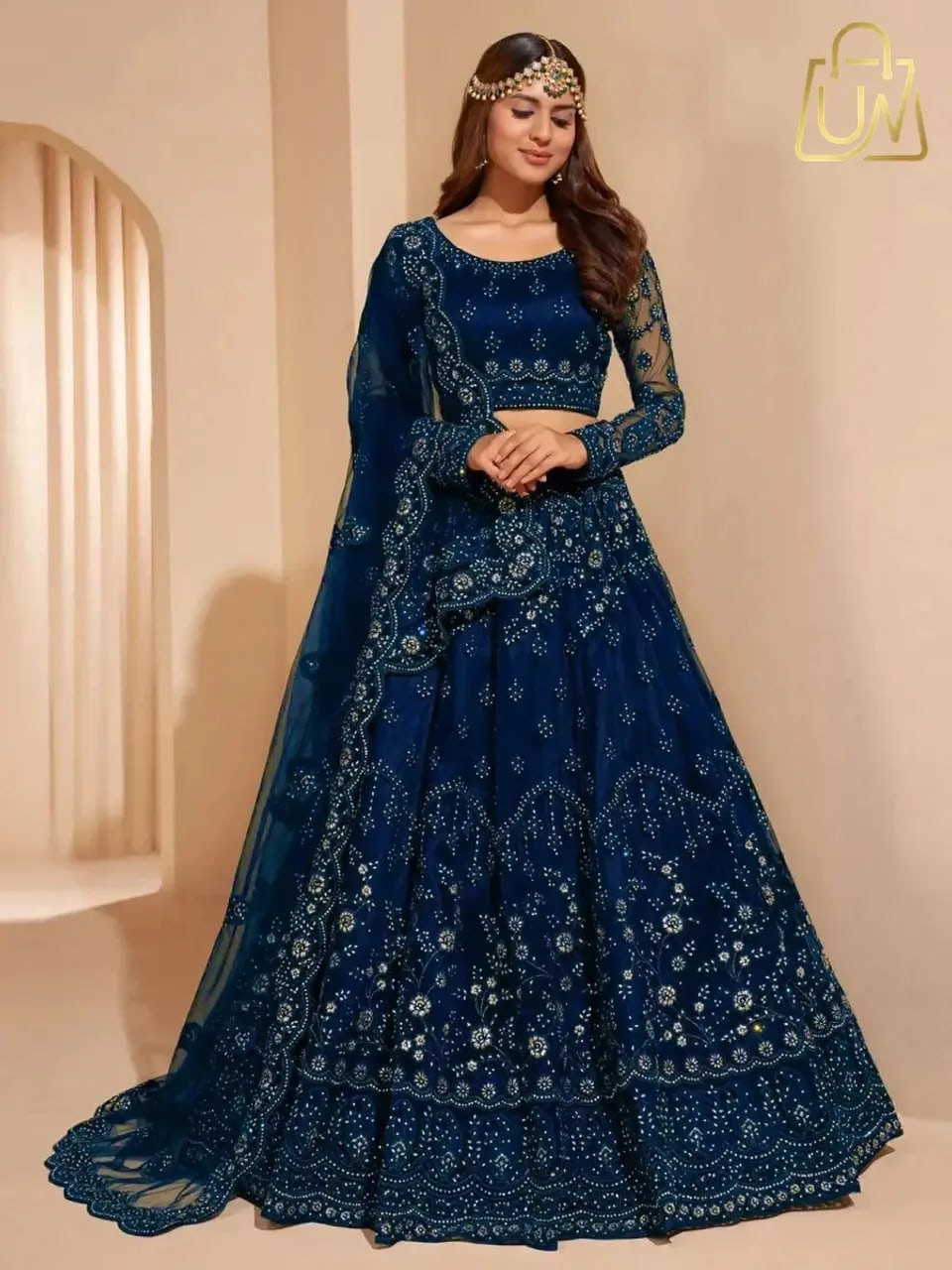 Udbhav Export Embroidered Semi-Stitched Lehenga Choli with Dupatta