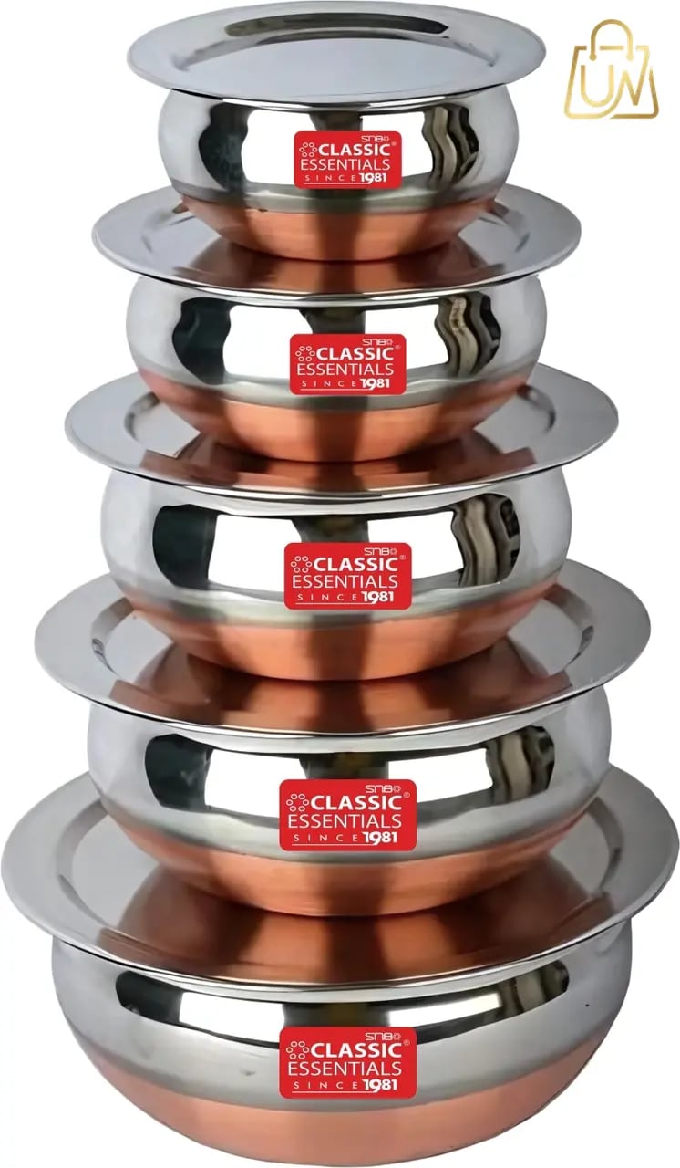 Classic Essentials 10-Piece Copper Base Stainless Steel Handi Set