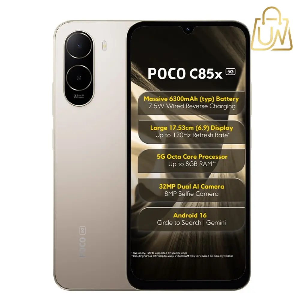 POCO C85x 5G 64 GB, 4 GB RAM, Gold, Mobile Phone