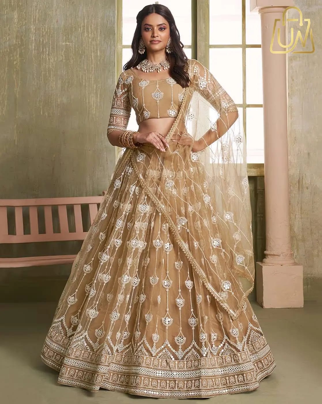 TANUKA Women Embroidered Flared Lehenga Choli Set with Dupatta