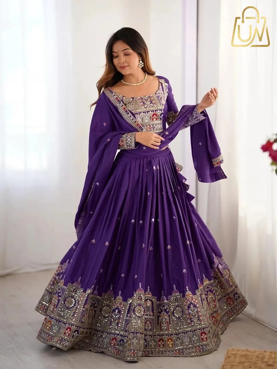 Trivety Royal Embroidered Semi-Stitched Lehenga Choli
