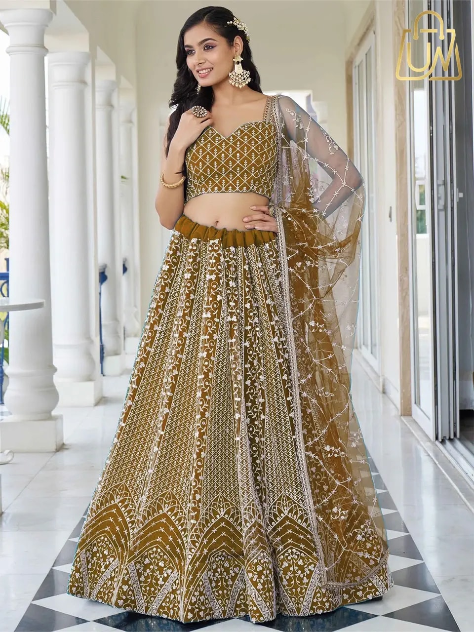 Traditional Elegance: Reelove Factory Embroidered Semi-Stitched Lehenga Choli