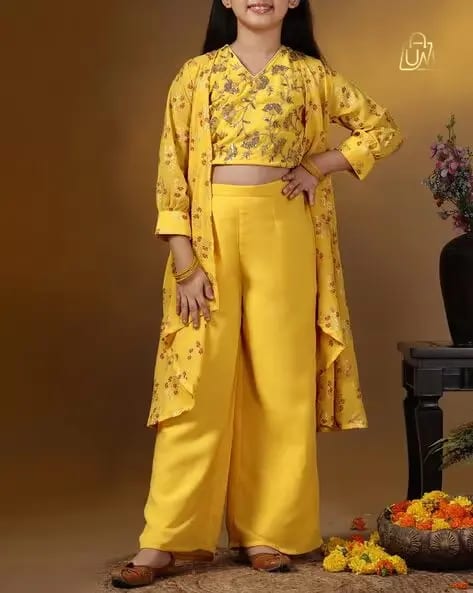 FASHION DREAM Girls Embroidered 3-Piece Suit Set