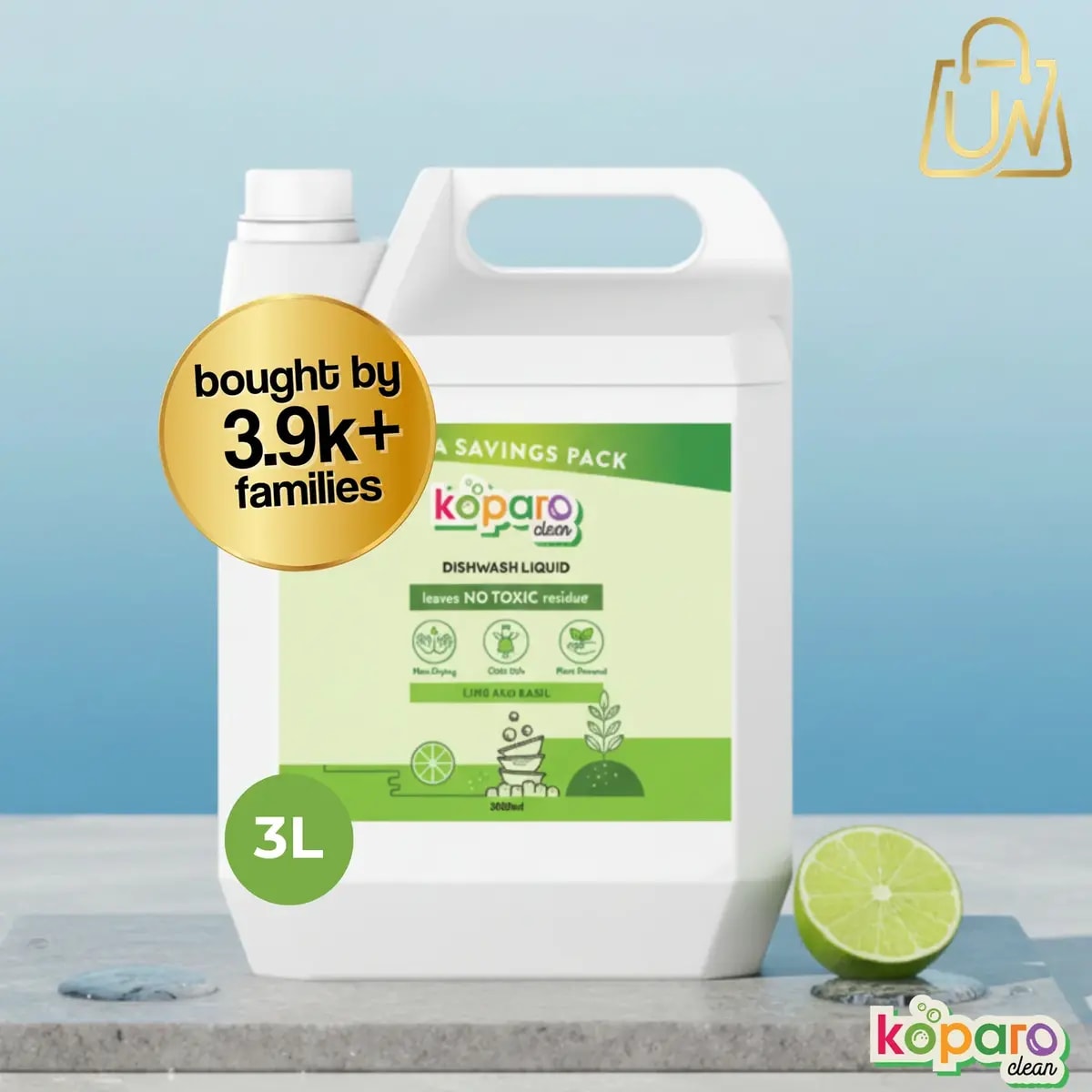 Koparo Natural Dishwashing Liquid – Lime 2 Litres