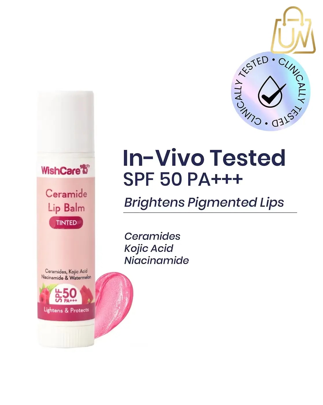 WishCare Tinted Ceramide Lip Balm SPF 50 – Target Pigmentation & Protection