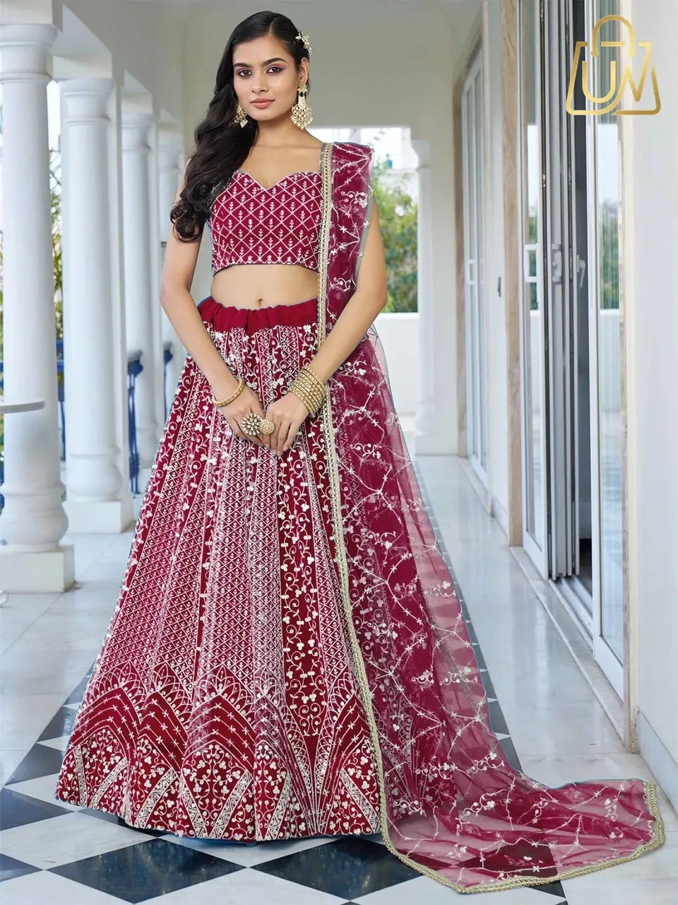 Traditional Elegance: Reelove Factory Embroidered Semi-Stitched Lehenga Choli