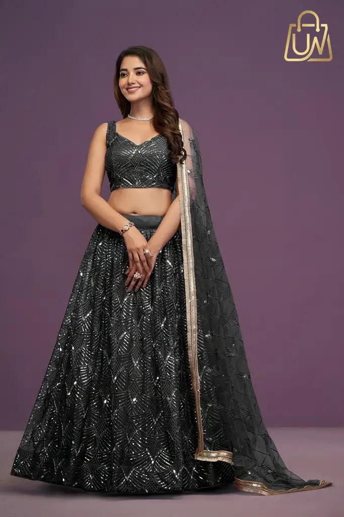 Jihu Culture Launches Stunning Sequin Embroidered Net Lehenga Choli for Special Occasions