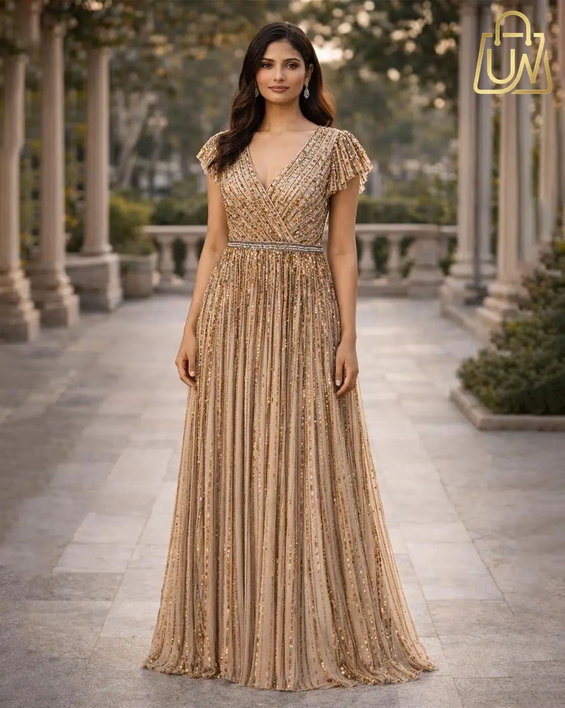 EDITION II Luxury Embellished & Embroidered Floor-Length Gown
