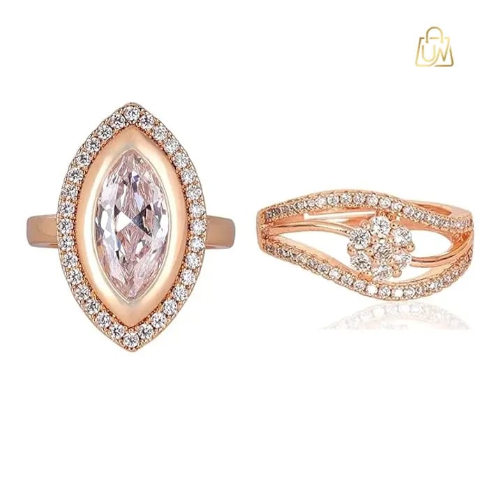 Nilu's Collection Adjustable American Diamond Ring Combo – Best Value Pack