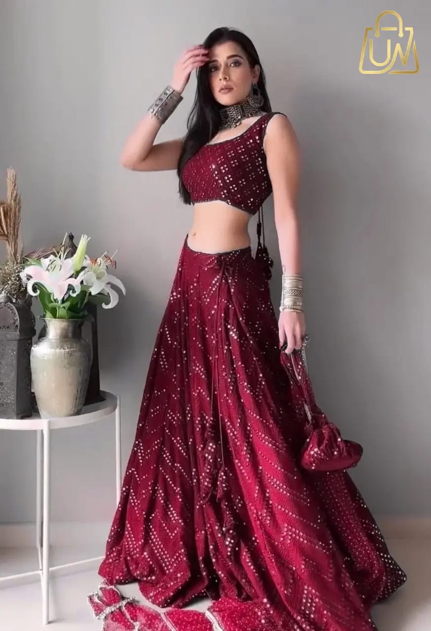 Reelove Factory Designer Embroidered Semi-Stitched Lehenga Choli