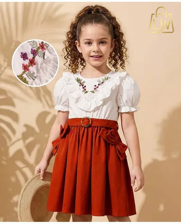 Hola Bonita Floral Embroidered Dress