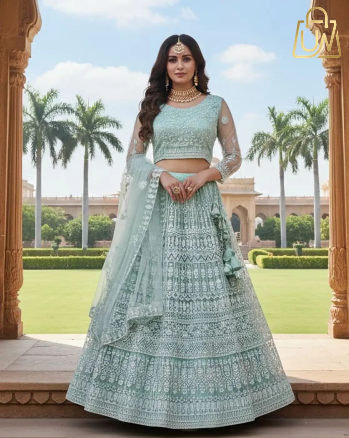 Zeelpin Embroidered Lace Lehenga Choli Set with Dupatta