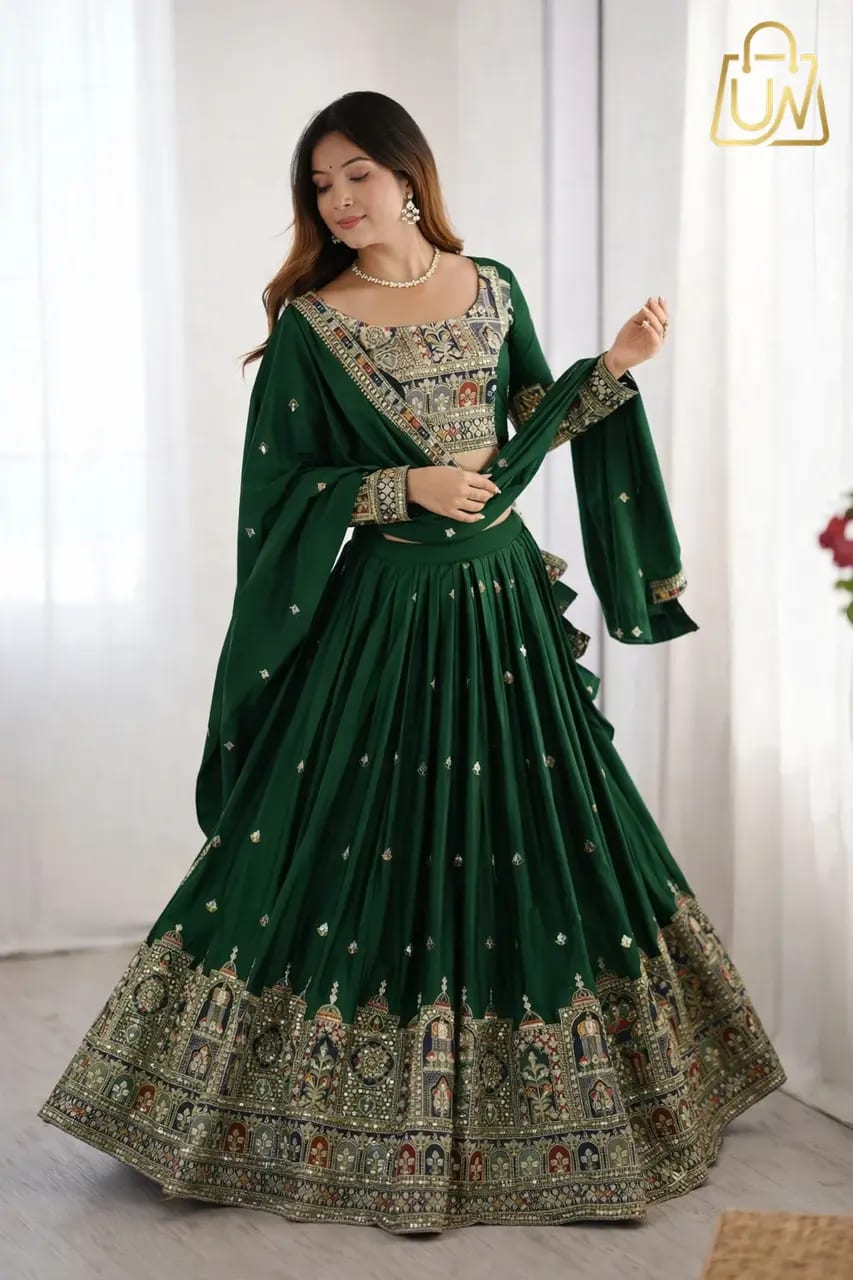 Trivety Royal Embroidered Semi-Stitched Lehenga Choli