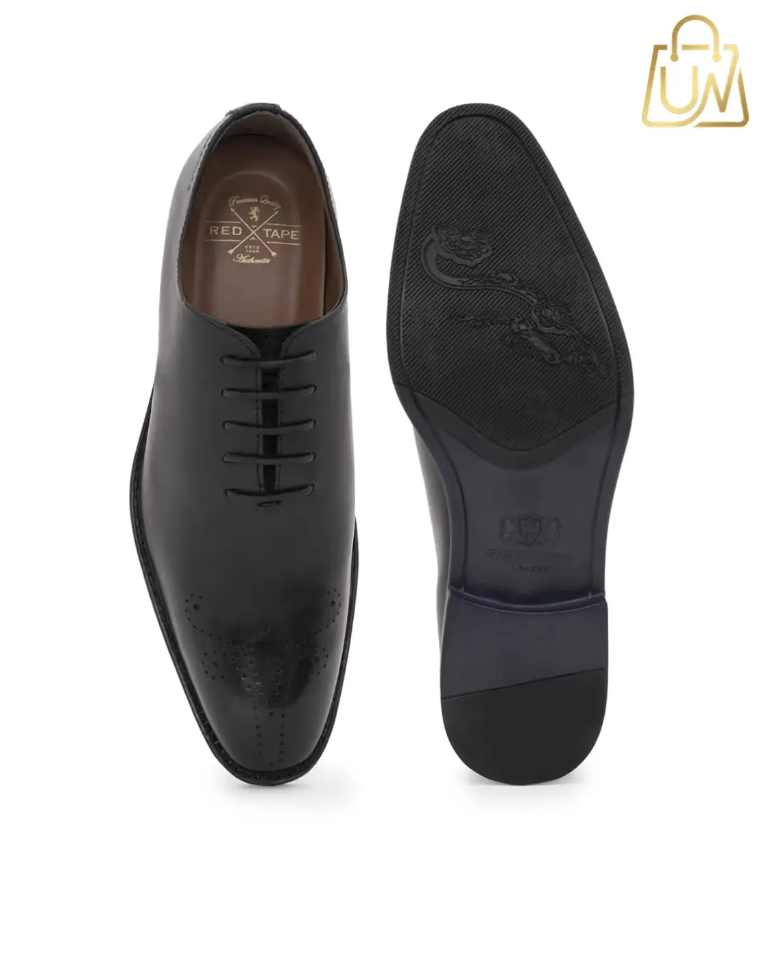 RED TAPE: Classic Black Genuine Leather Oxford Formal Shoes