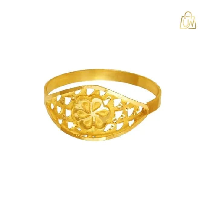 P.C. Chandra Jewellers 22K (916) Yellow Gold Flower Ring (0.95 Grams) – BIS Hallmarked