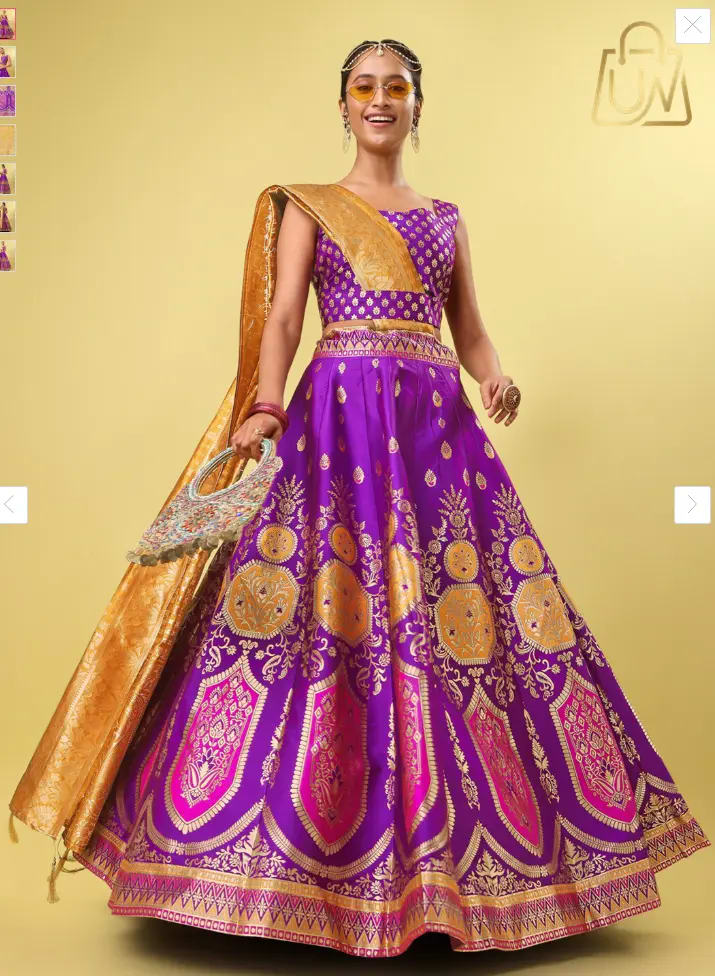 Purvaja Woven Design Ready to Wear Lehenga & Unstitched Blouse with Dupatta