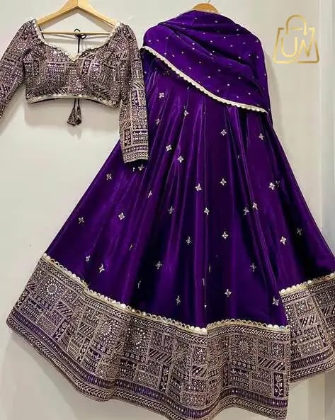Fashion Basket Women Embroidered Georgette Lehenga Choli Set