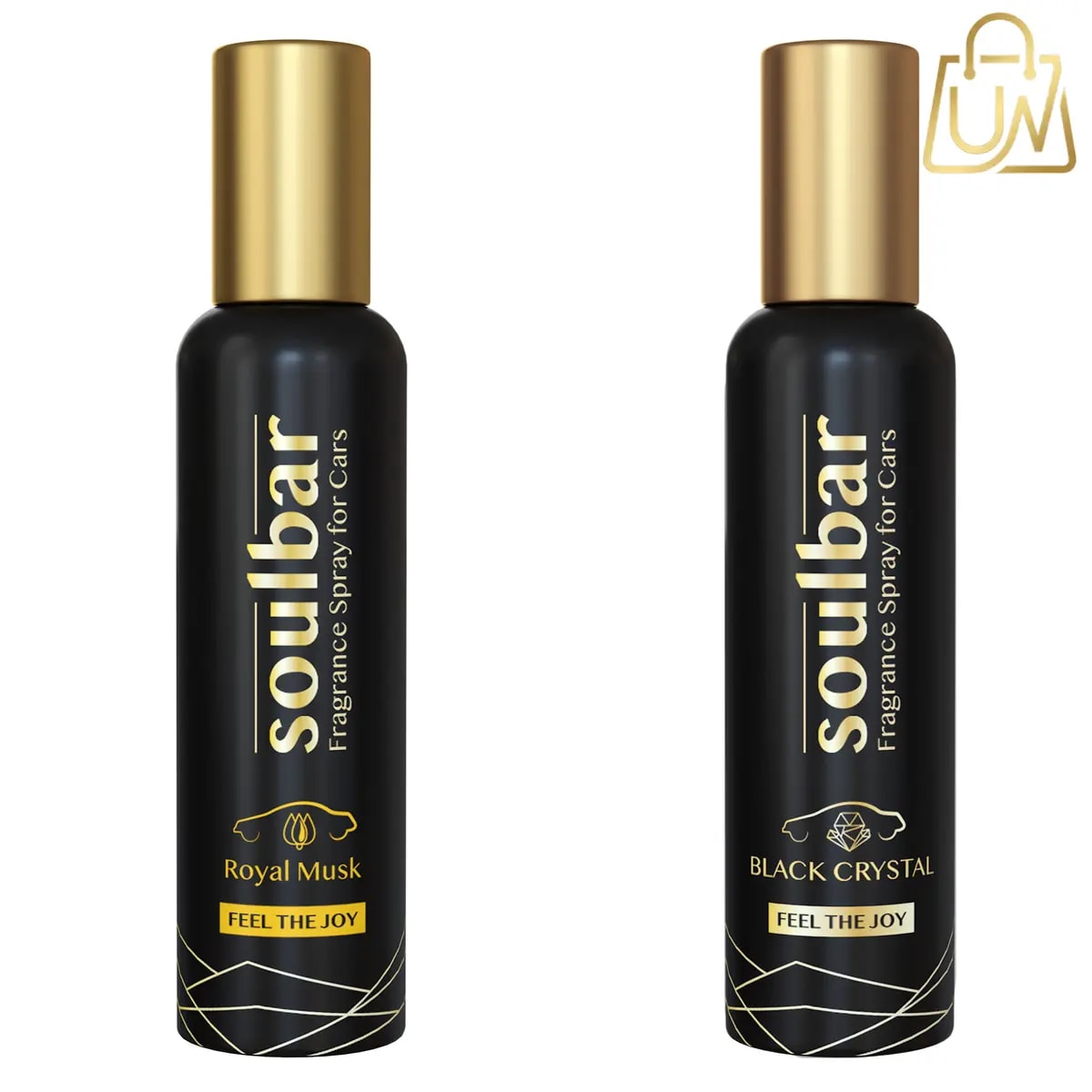SOULBAR Luxury Car Freshener Spray - Royal Musk + Black Crystal (Pack of 2)