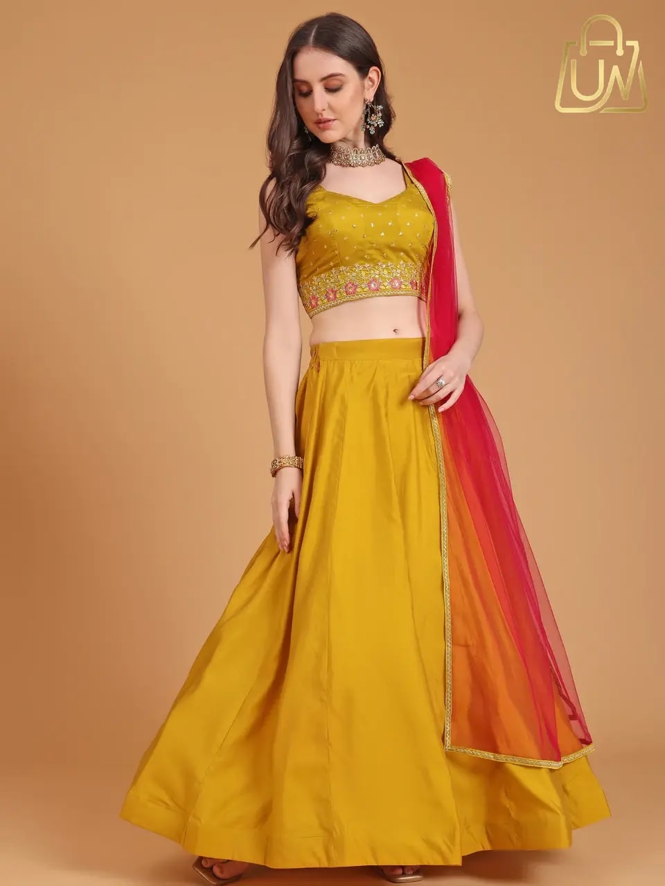 Kinjo Signature Embroidered Heritage Lehenga Choli Set