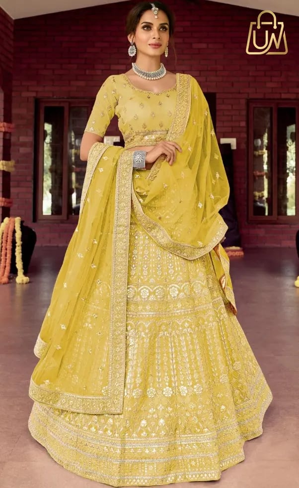 Fusionic Embellished Semi-Stitched Lehenga & Blouse With Dupatta