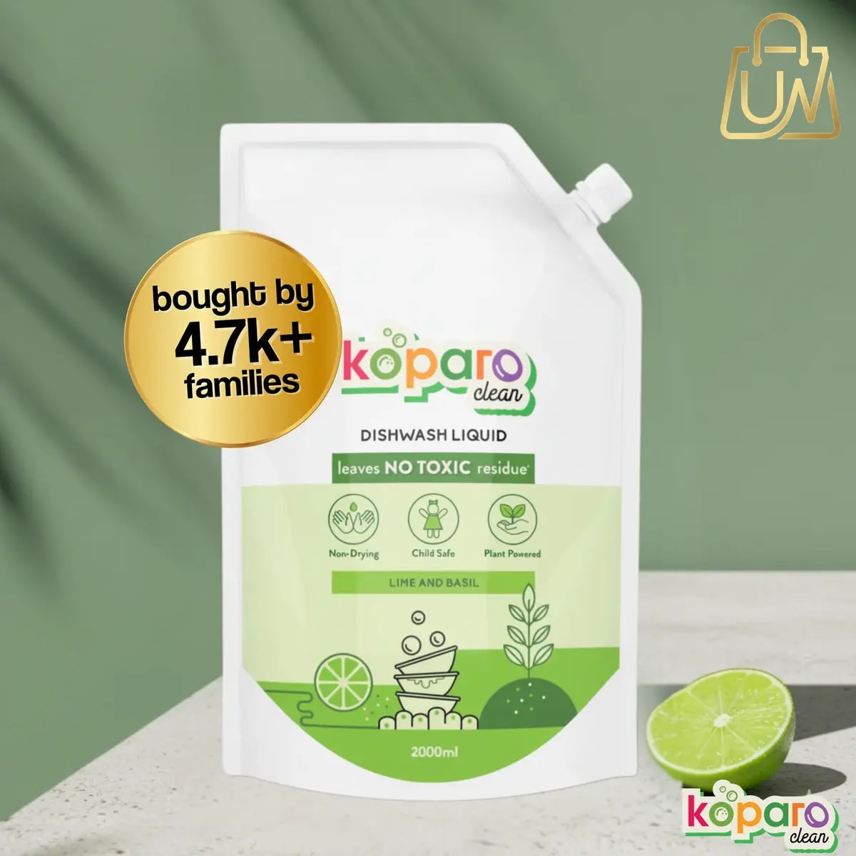Koparo Natural Dishwashing Liquid – Lime 2 Litres