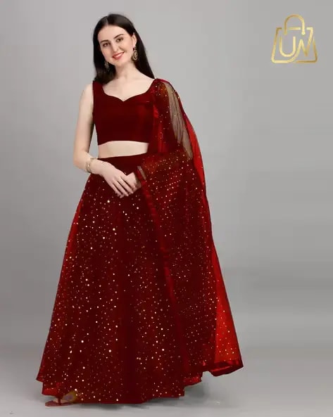 Color Bucket Luxury Embellished Semi-Stitched Lehenga Choli