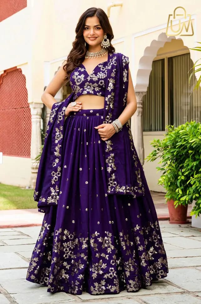 Dream Exporter Women Embroidered Flared Lehenga Choli Set