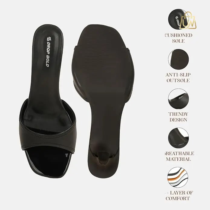 DROP BOLD Women's Open-Toe Slim Heeled Sandals