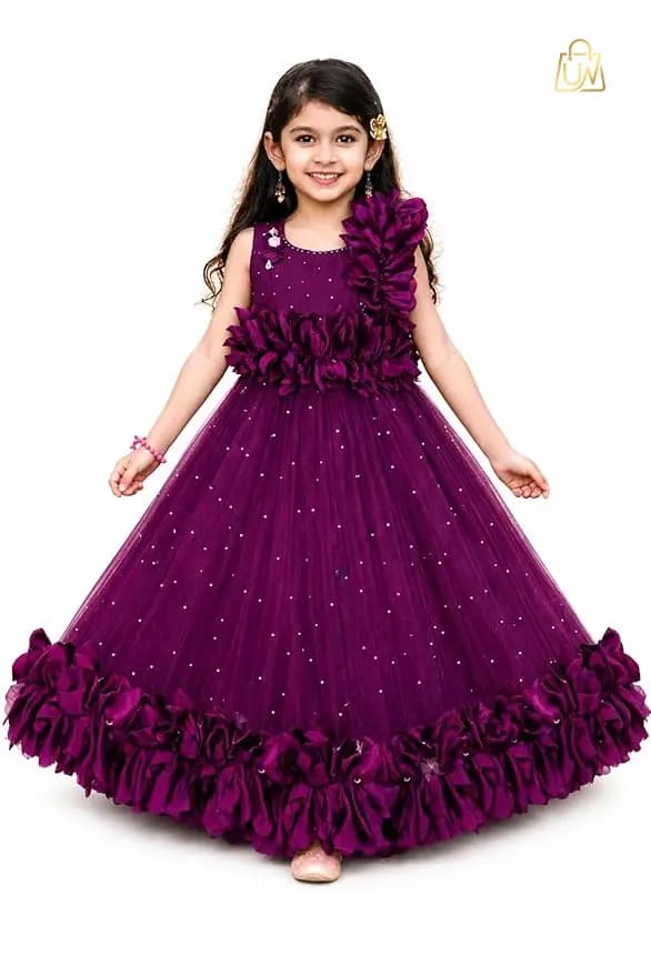Designer Net Princess Gown Dress for Kids