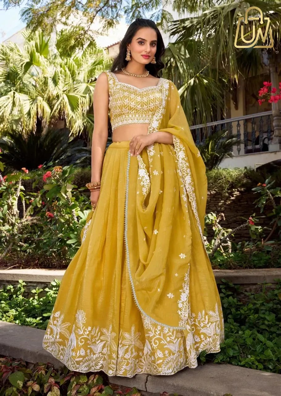 Kedar Fab Embroidered Semi Stitched Lehenga Choli