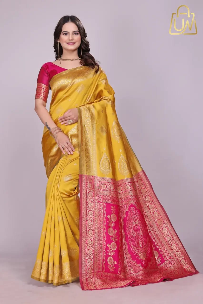 Perfect Wear Woven Banarasi Cotton Silk Jacquard Sarees