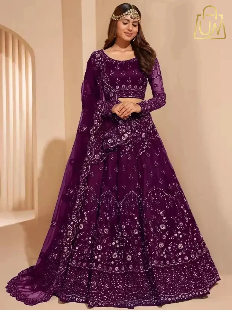 Udbhav Export Embroidered Semi-Stitched Lehenga Choli with Dupatta