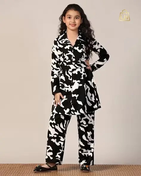 FASHION DREAM Girls Printed Pants with Top Set
