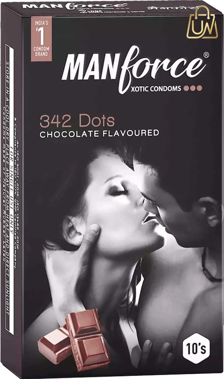 Manforce Xotic Chocolate 2in1 Double Contoured Dotted