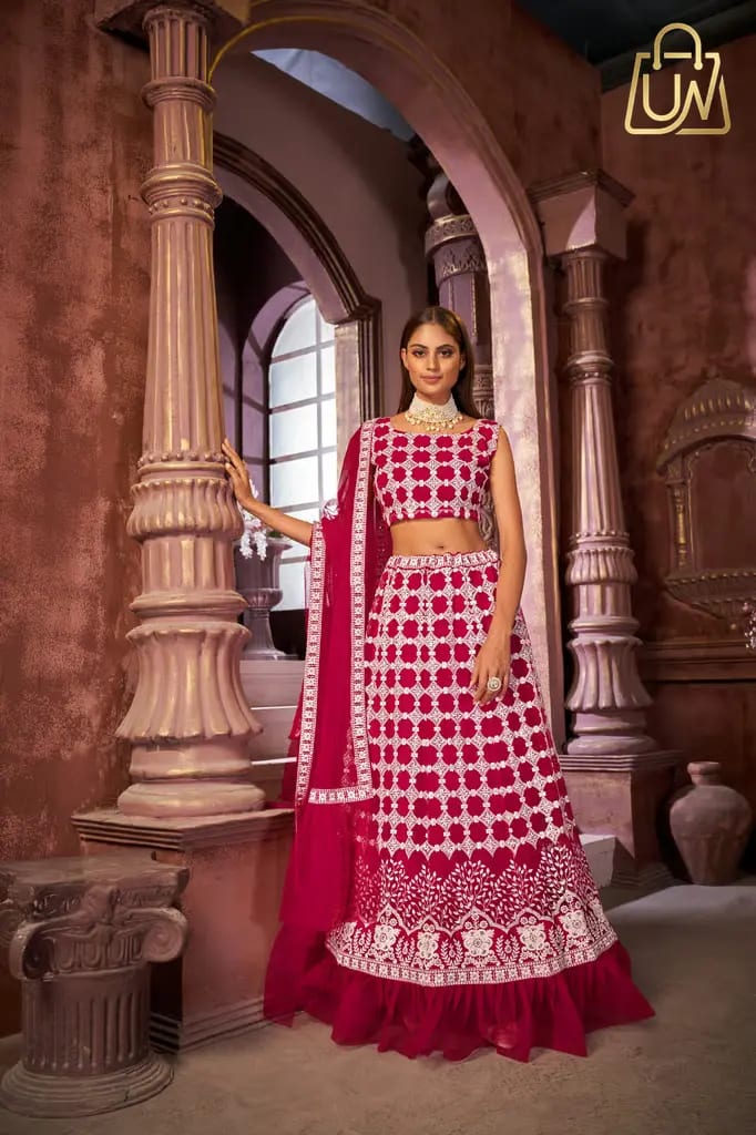 Varni Fabrics Sequence Work Heavy Semi-Stitched Lehenga Choli