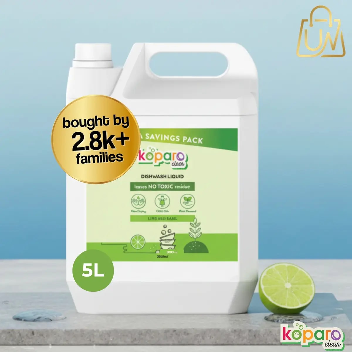 Koparo Natural Dishwashing Liquid – Lime 2 Litres