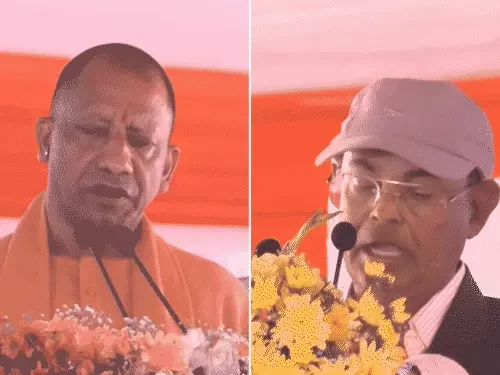 योगी के सामने किसान बोला-सवा लाख का चश्मा पहनता हूं:बाराबंकी में 30 हजार को रोजगार दे रहा