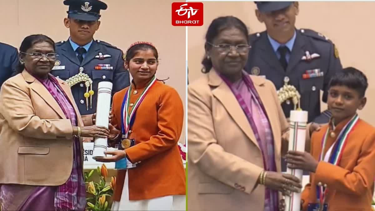 प्रधानमंत्री राष्ट्रीय बाल पुरस्कार; बाराबंकी की पूजा और आगरा के अजय राज को राष्ट्रपति द्रौपदी मुर्मू ने किया सम्मानित