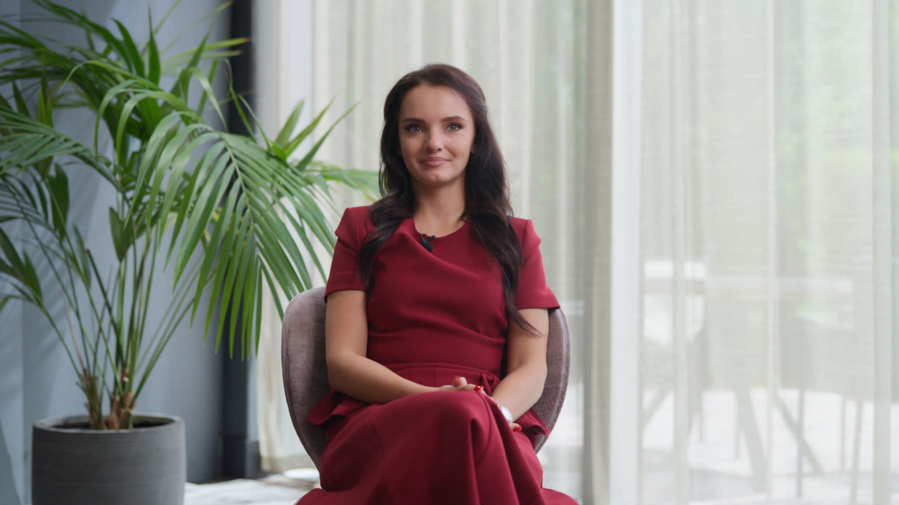 Frame from a corporate interview filmed by We Stream for a client's in-house editor