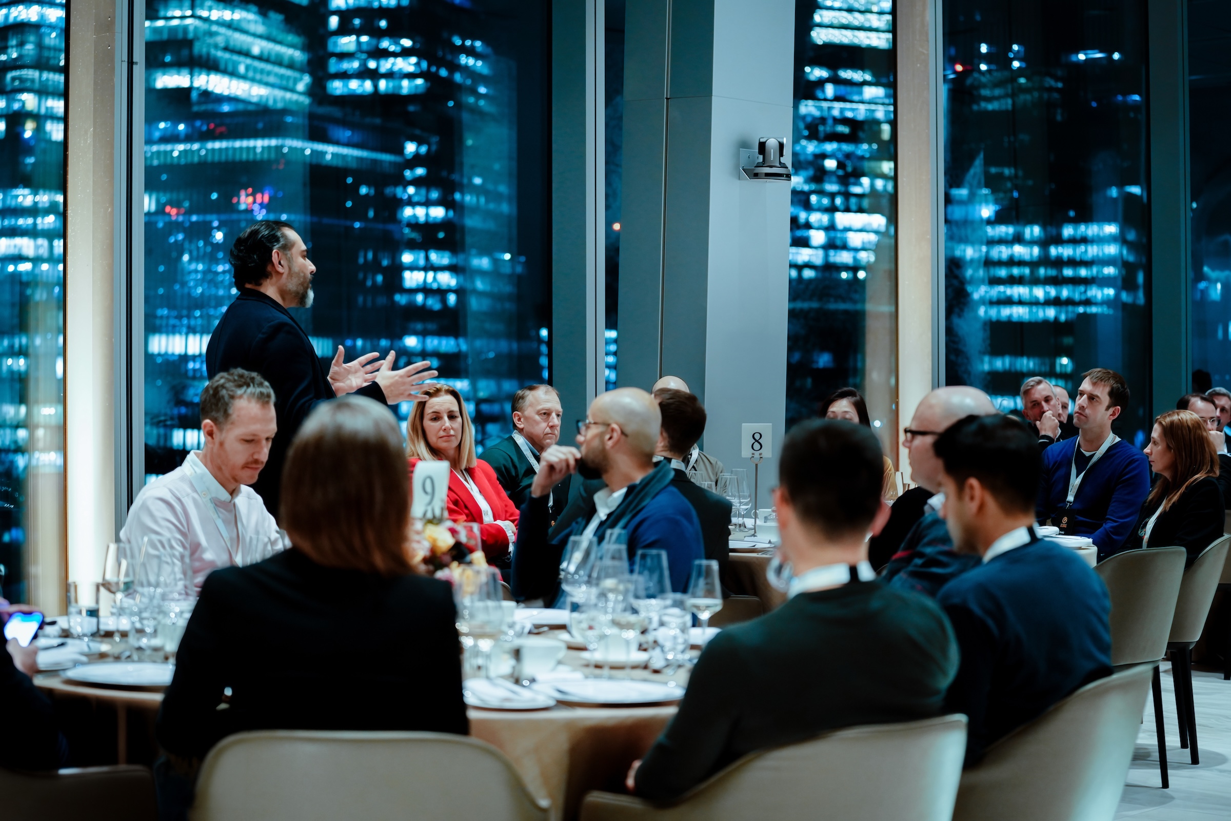 Fast Growth Icons dinner event at Rothschild & Co, London – speaker addressing guests, photographed by We Stream