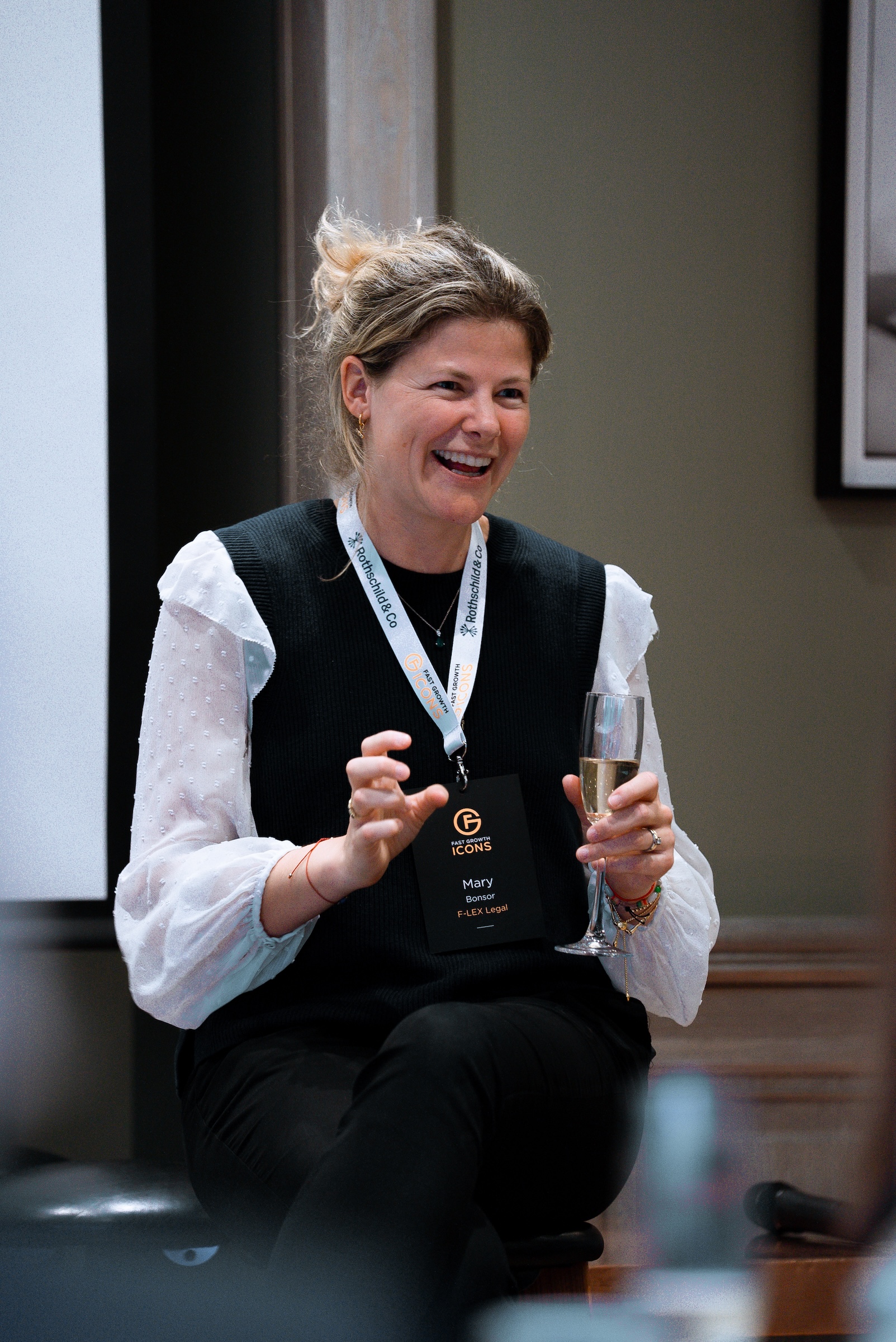 Mary Bonsor of F-LEX Legal speaking at the Female Founders session, Fast Growth Icons event at Rothschild & Co, photographed by We Stream