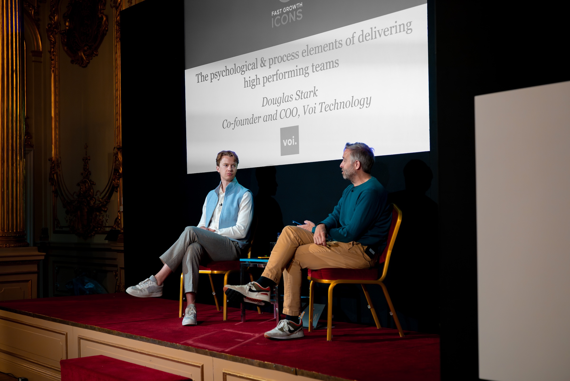 Panel discussion with Voi Technology's COO at Fast Growth Icons Stockholm, photographed by We Stream