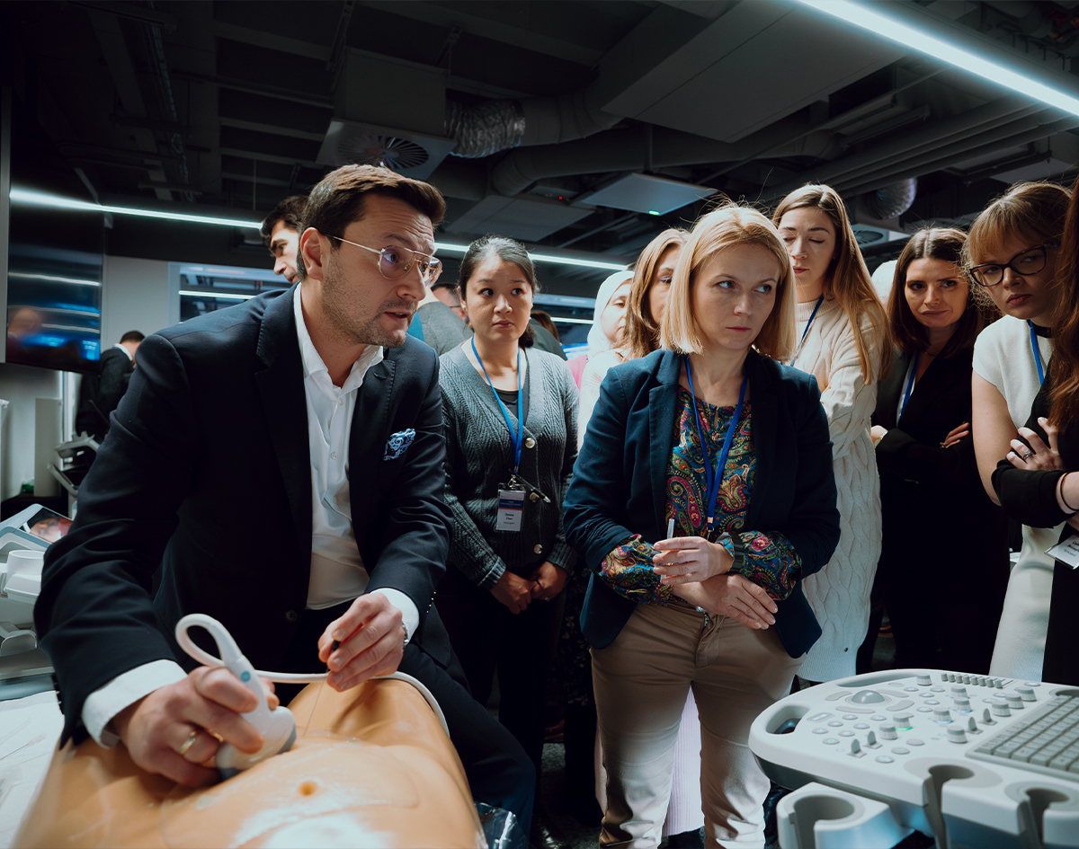 Clinical demonstration during the Fetal Interventions Course medical training event in London, photographed by We Stream