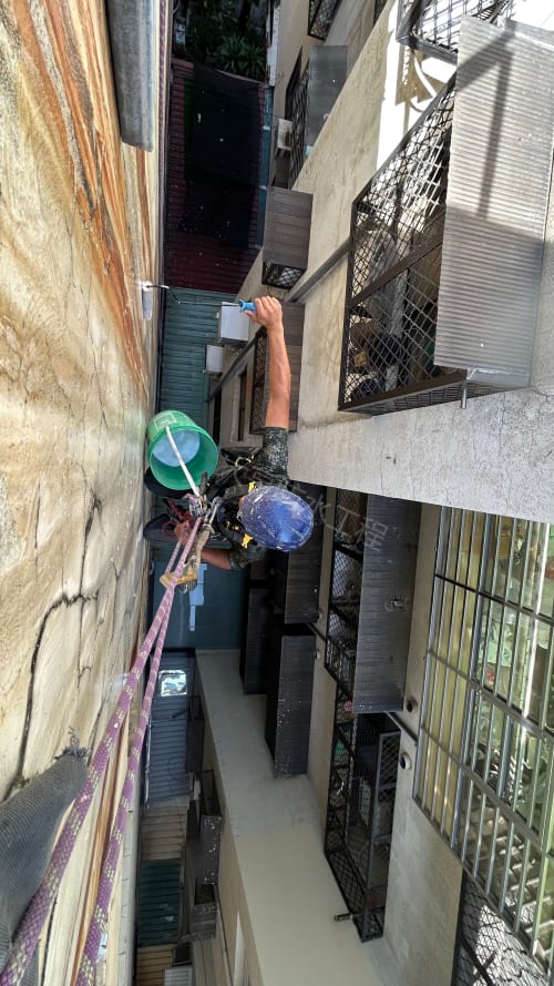 台中外牆高空繩索防水與作業